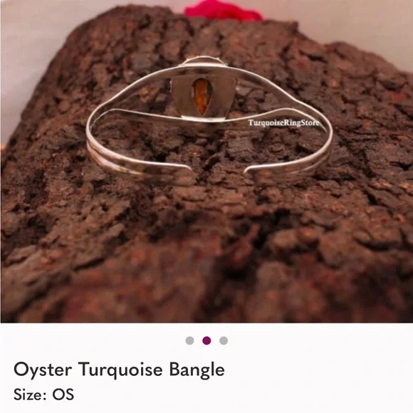 Silver and Turquoise Bangle - Picture 2 of 3